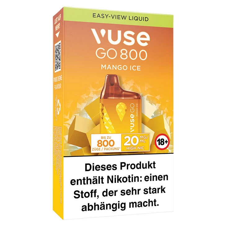 Vuse GO 800 Mango Ice 20 Mg Einweg E-Zigarette – Bild 3