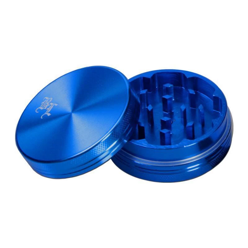 Black Leaf Kräuter-Mühle, Metall-Grinder, CNC-Grinder, ALU-Grinder | 2-teilig | 16 X 40 Mm | Geschenkdose | Diamantschliff-Zähne | Aluminium, CNC-gefräst, ANODISIERT, Blau – Bild 2
