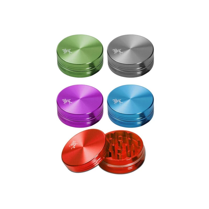 Black Leaf Kräuter-Mühle, Metall-Grinder, CNC-Grinder, ALU-Grinder | 2-teilig | 16 X 40 Mm | Geschenkdose | Diamantschliff-Zähne | Aluminium, CNC-gefräst, ANODISIERT, Blau – Bild 3