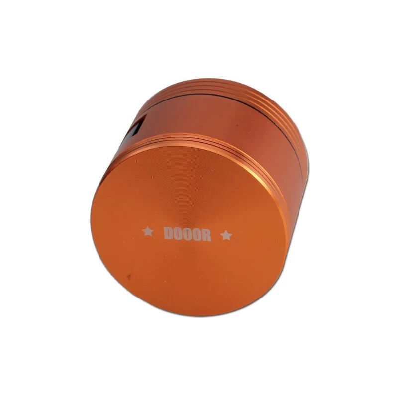 Black Leaf Kräuter-Mühle, Metall-Grinder, CNC-Grinder, ALU-Grinder | 3-teilig | 48 X 64 Mm | Schaber, Pollum-Sieb | Diamantschliff-Zähne | Aluminium, Rasta | Mit Entnahme-Klappe / Tür | Dooor – Bild 3