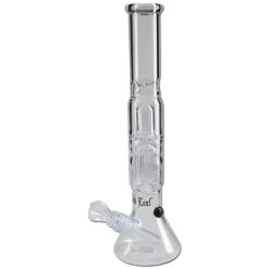 Black Leaf Wasserpfeife, PERCOLATOR-Bong, ICE-Bong | 38 Cm, NS 19 (18,8mm), NS 14 (14,5mm) | Klar | Robustes BOROSILIKATGLAS