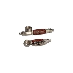 Bong-discount Handpfeife, Pur-Pfeife, Schraubpfeife, METALL-Pfeife Zerlegbar | 100 Mm | Metall, Holz
