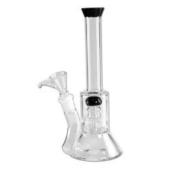 Bong-discount Wasserpfeife, PERCOLATOR-Bong, Glasbong | 20 Cm, NS 14 (14,5mm) | Schwarz | Robustes BOROSILIKATGLAS