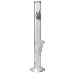 Breitseite Zylinder-Bong | Klar | 'Leaf'