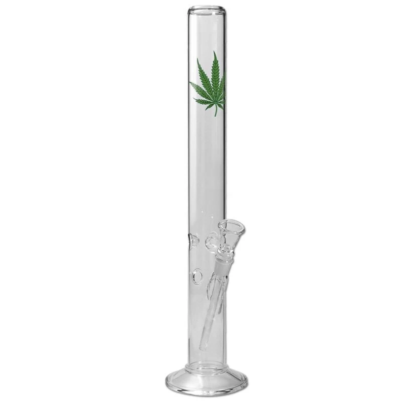 Breitseite Zylinder-Bong | Klar | 'Leaf'