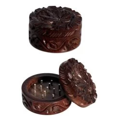 Bong-discount Kräuter-Mühle, Herb-Crusher, HOLZ-Grinder Cannabis-Blatt, HANF, Marihuana 'Leaf'