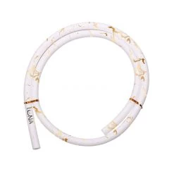 Luna Silikonschlauch Marmor – Weiß/Gold